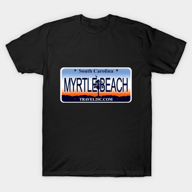 Myrtle Beach South Carolina License Plate T-Shirt by Mel's Designs